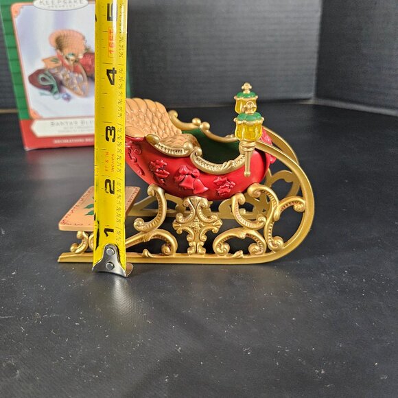 2001 Hallmark Keepsake Ornament Santa Sleigh Set Of 2 Ornaments NIB - Picture 14 of 16